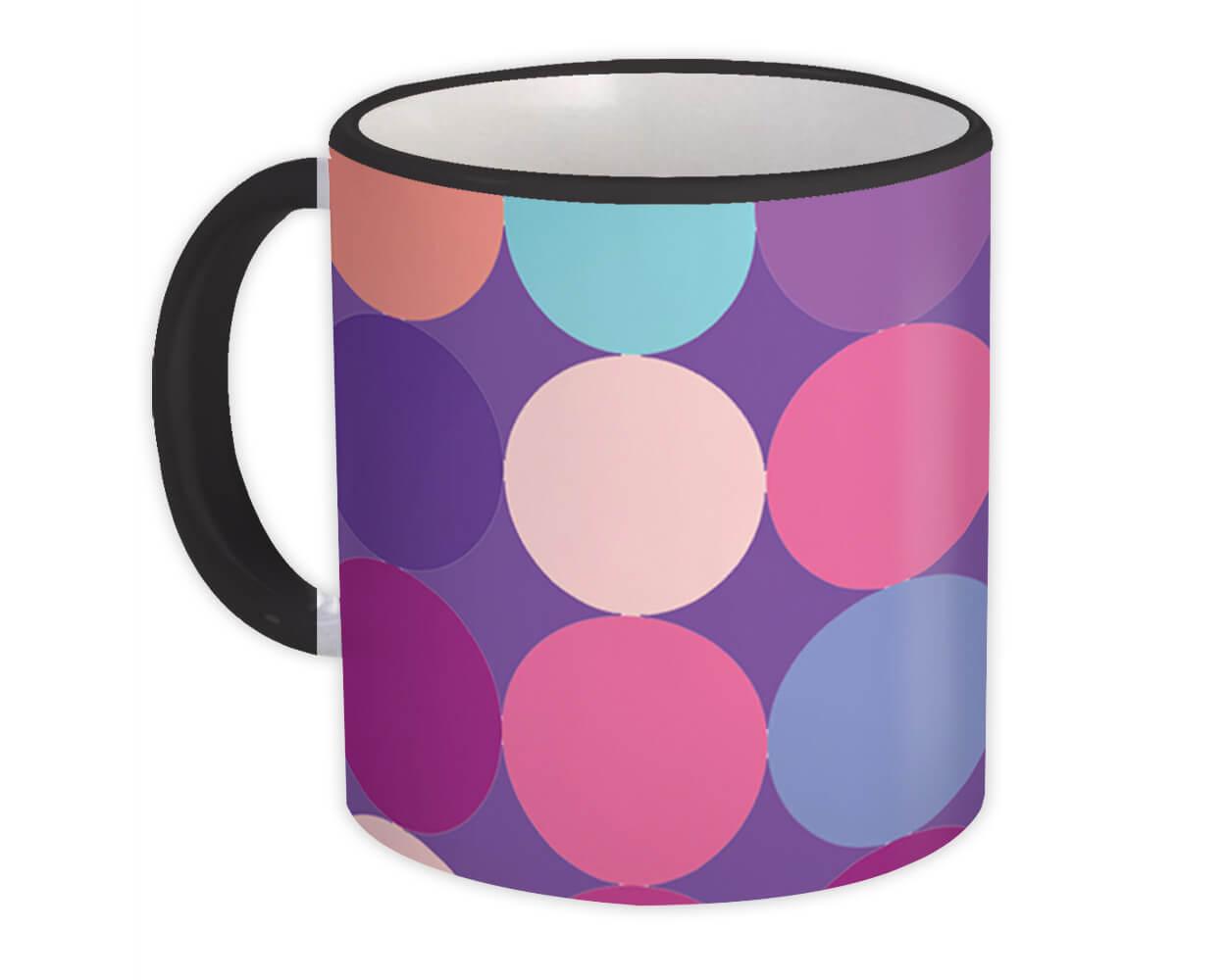 Gift Mug : Colorful Circles Polka Dots Purple Home Decor