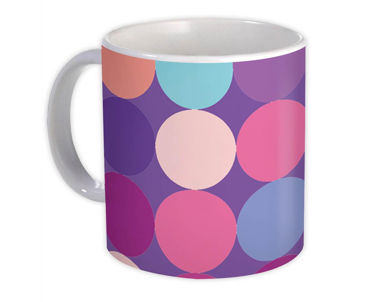 Gift Mug : Colorful Circles Polka Dots Purple Home Decor