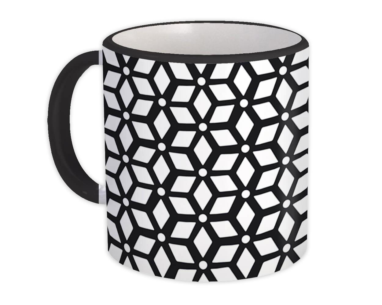 Gift Mug : Abstract Design Black Modern Home Decor Scandinavian