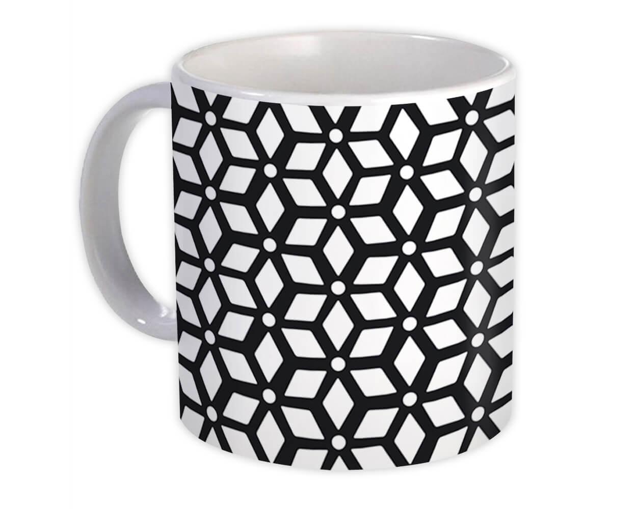 Gift Mug : Abstract Design Black Modern Home Decor Scandinavian