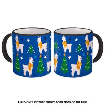 Trendy Christmas Pattern : Gift Mug For Kids Tree Cute Llama New Year Winter Holiday Decor