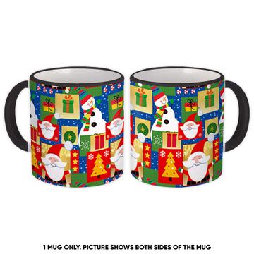 Cute Santa Claus Snowman : Gift Mug Christmas Pattern For Kids Seasons Greetings