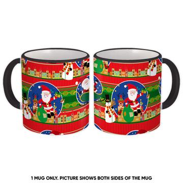 Christmas Santa Claus : Gift Mug Snowman Cute Pattern For Kids New Year Celebration