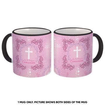 For Your First Communion : Gift Mug Pattern Girl Teenager Christian Catholic Cross