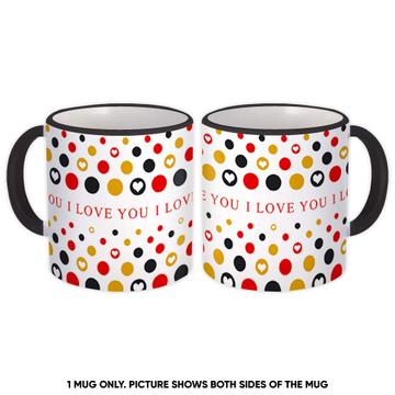 Valentines Day : Gift Mug Pattern Engagement Proposal Invite Decor Love You Hearts