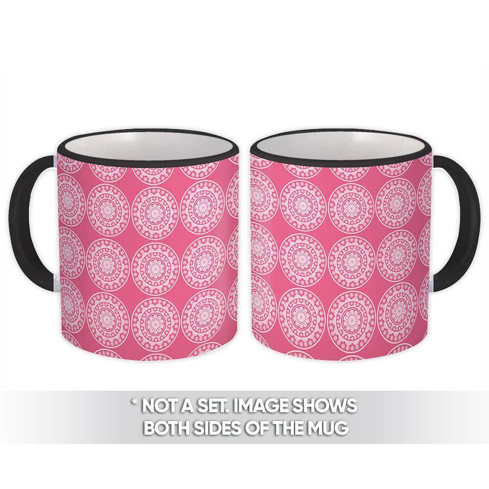 Gift Mug : Mandala Abstract Modern Decor Pink Esoteric Pattern