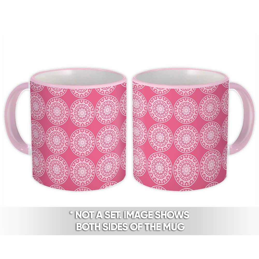 Gift Mug : Mandala Abstract Modern Decor Pink Esoteric Pattern