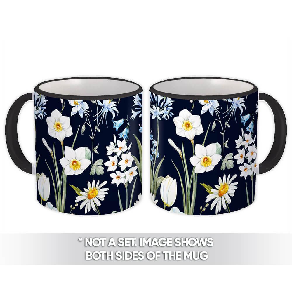 Gift Mug : Spring Flowers Daisy Tulip Narcissus Bluebells Field Pattern Tiny