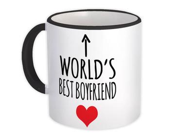 Worlds Best BOYFRIEND : Gift Mug Heart Love Family Work Christmas Birthday