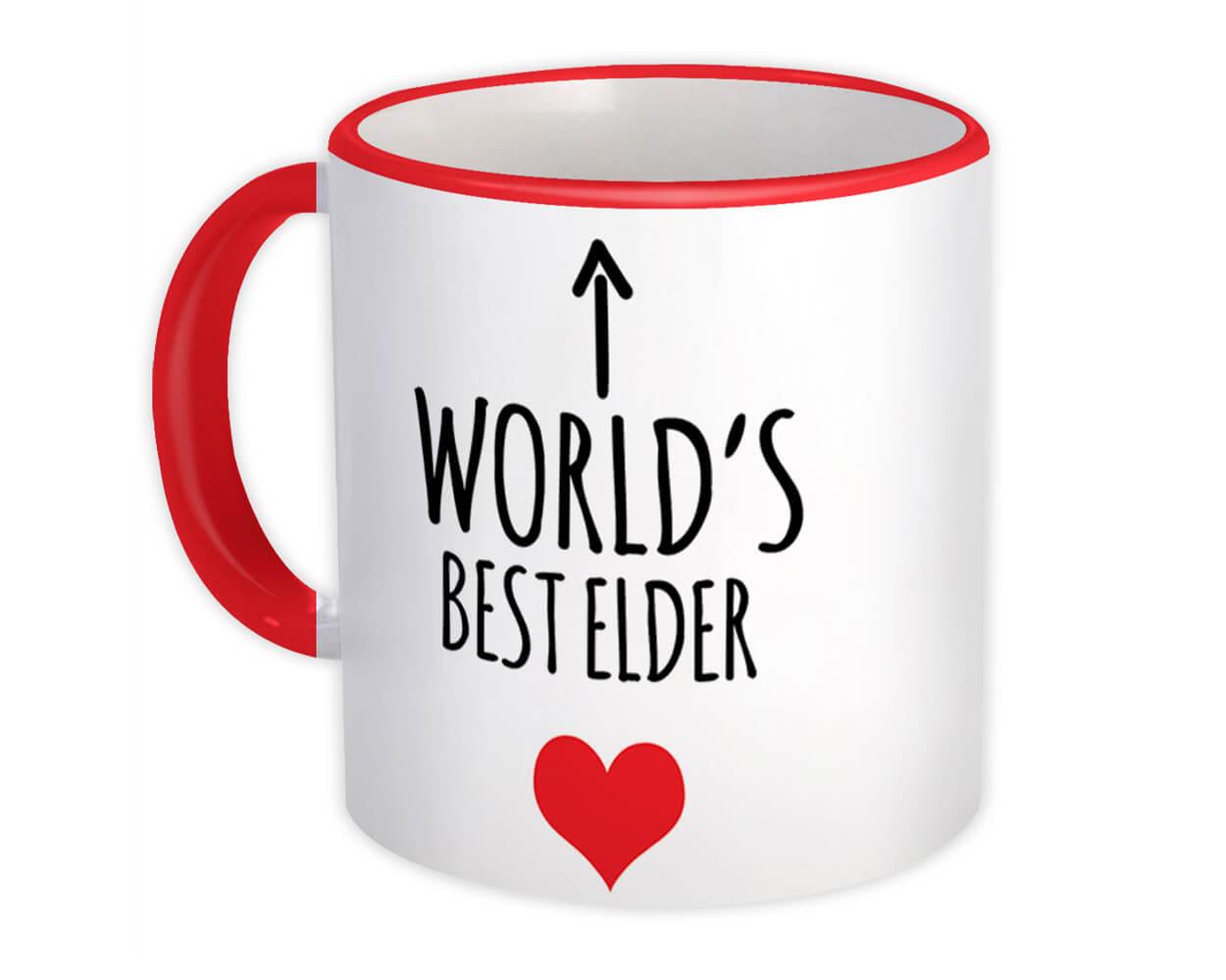 Gift Mug : Worlds Best ELDER Heart Love Family Work Christmas Birthday