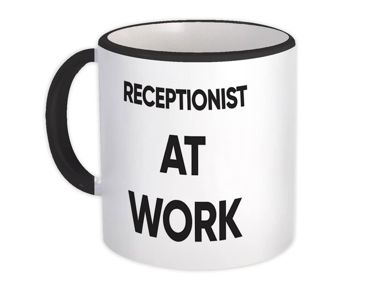 Gift Mug : RECEPTIONIST At Work Job Profession Office Coworker Christmas