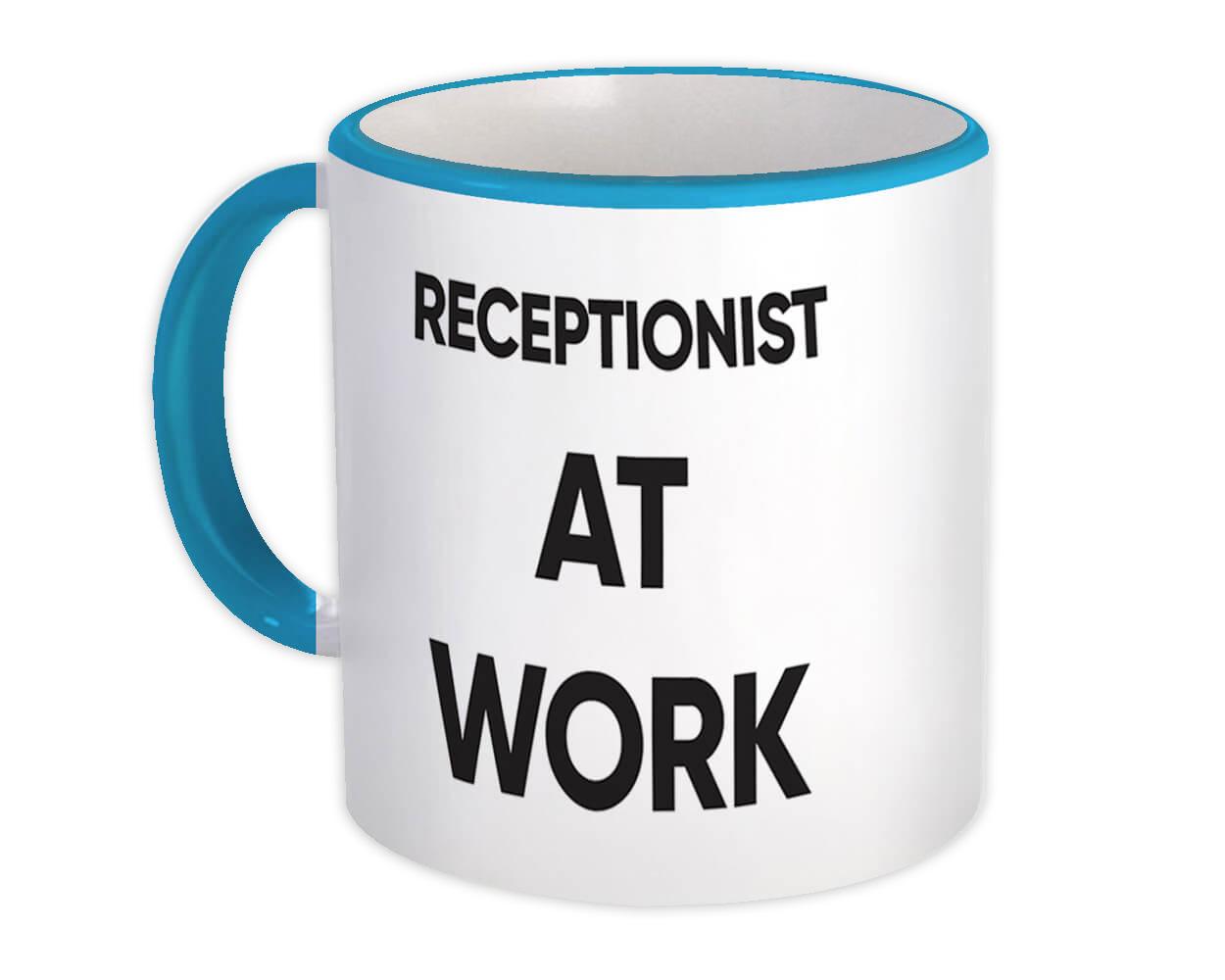 Gift Mug : RECEPTIONIST At Work Job Profession Office Coworker Christmas