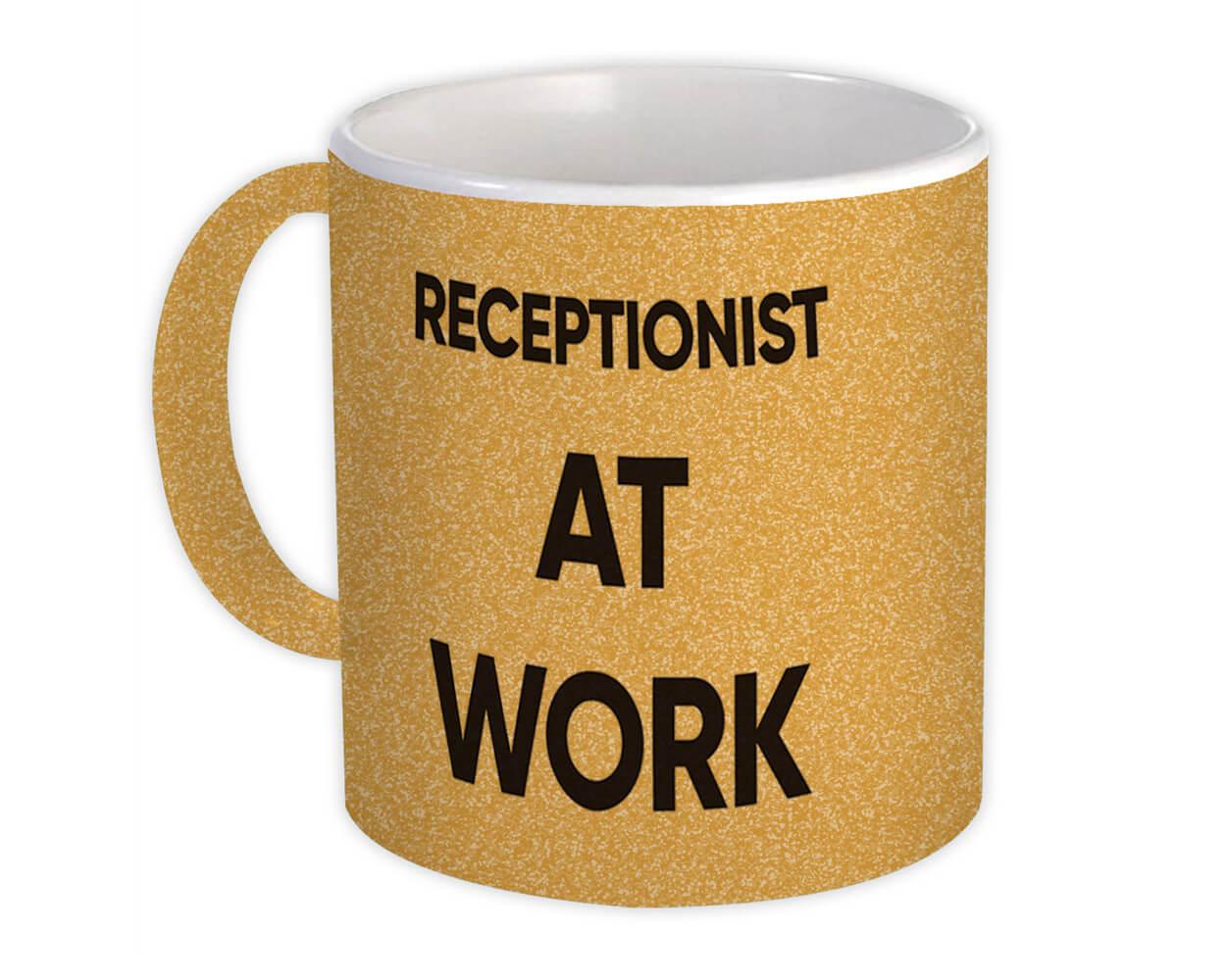 Gift Mug : RECEPTIONIST At Work Job Profession Office Coworker Christmas