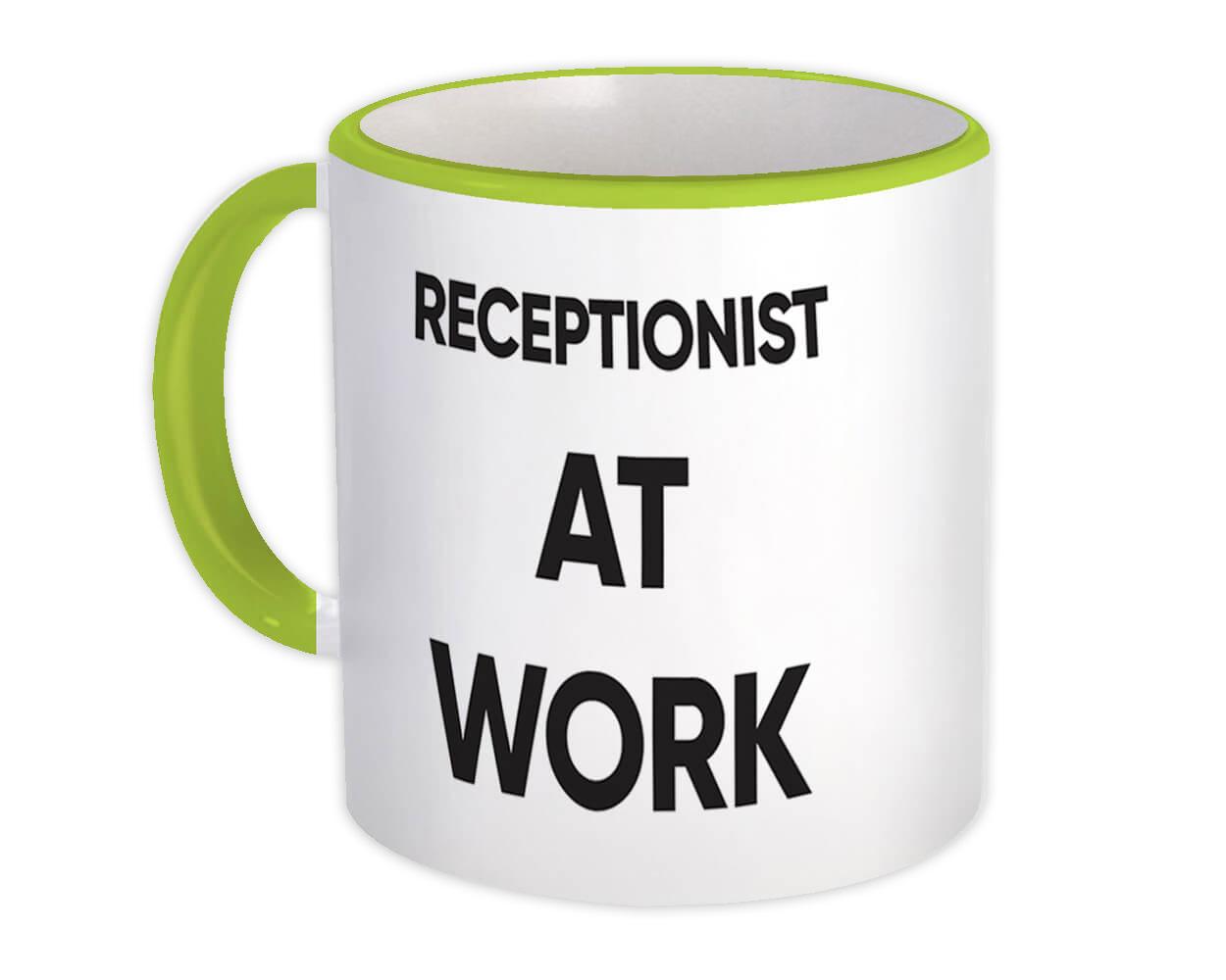 Gift Mug : RECEPTIONIST At Work Job Profession Office Coworker Christmas