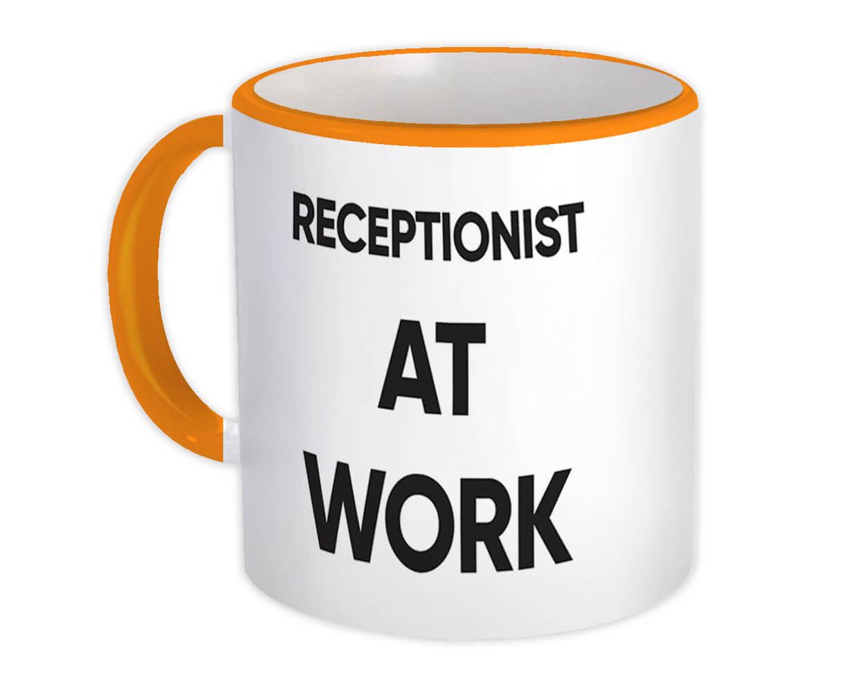 Gift Mug : RECEPTIONIST At Work Job Profession Office Coworker Christmas