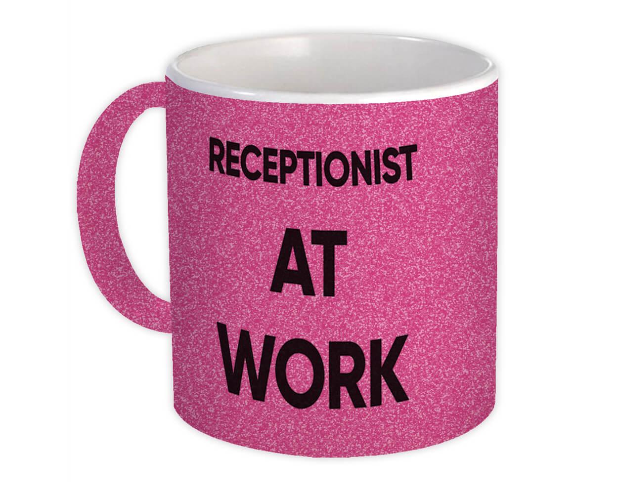 Gift Mug : RECEPTIONIST At Work Job Profession Office Coworker Christmas