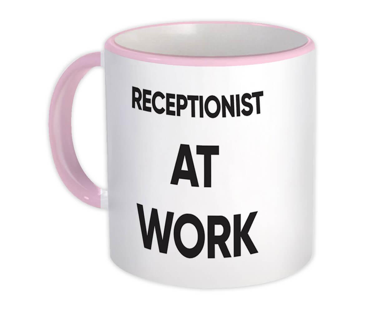 Gift Mug : RECEPTIONIST At Work Job Profession Office Coworker Christmas