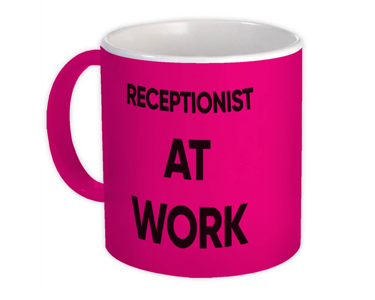 Gift Mug : RECEPTIONIST At Work Job Profession Office Coworker Christmas