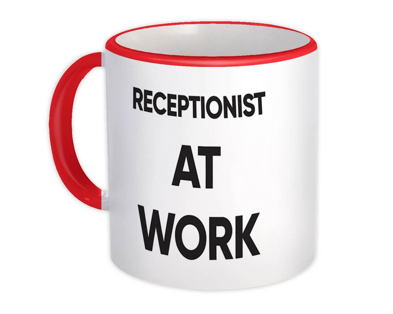 Gift Mug : RECEPTIONIST At Work Job Profession Office Coworker Christmas