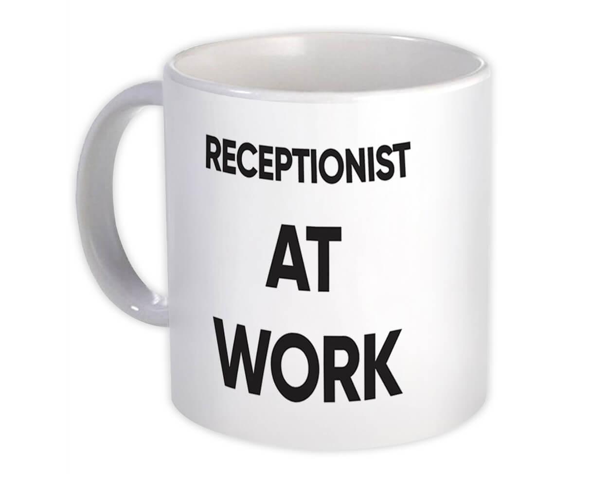 Gift Mug : RECEPTIONIST At Work Job Profession Office Coworker Christmas