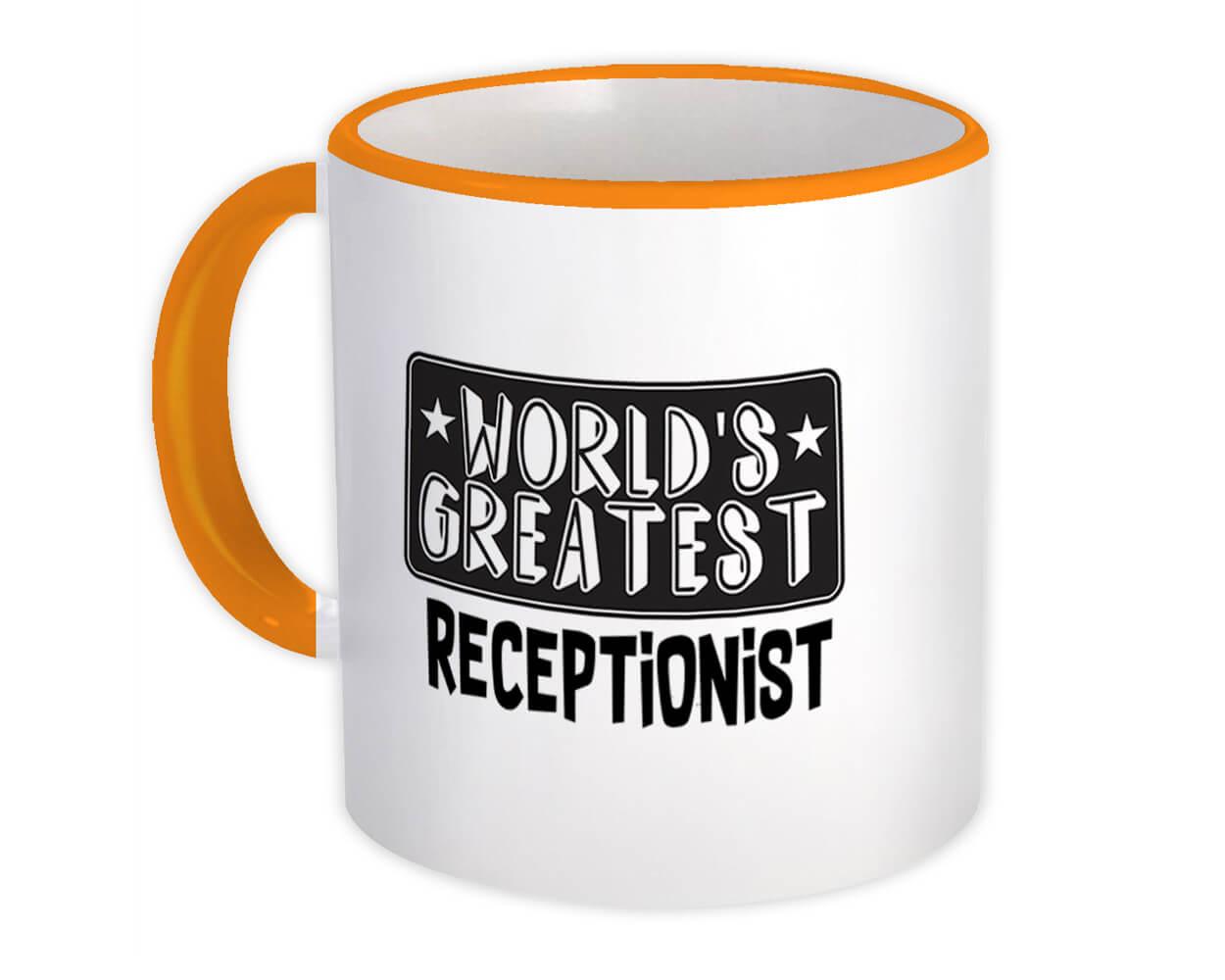 Gift Mug : World Greatest RECEPTIONIST Work Christmas Birthday Office Occupation