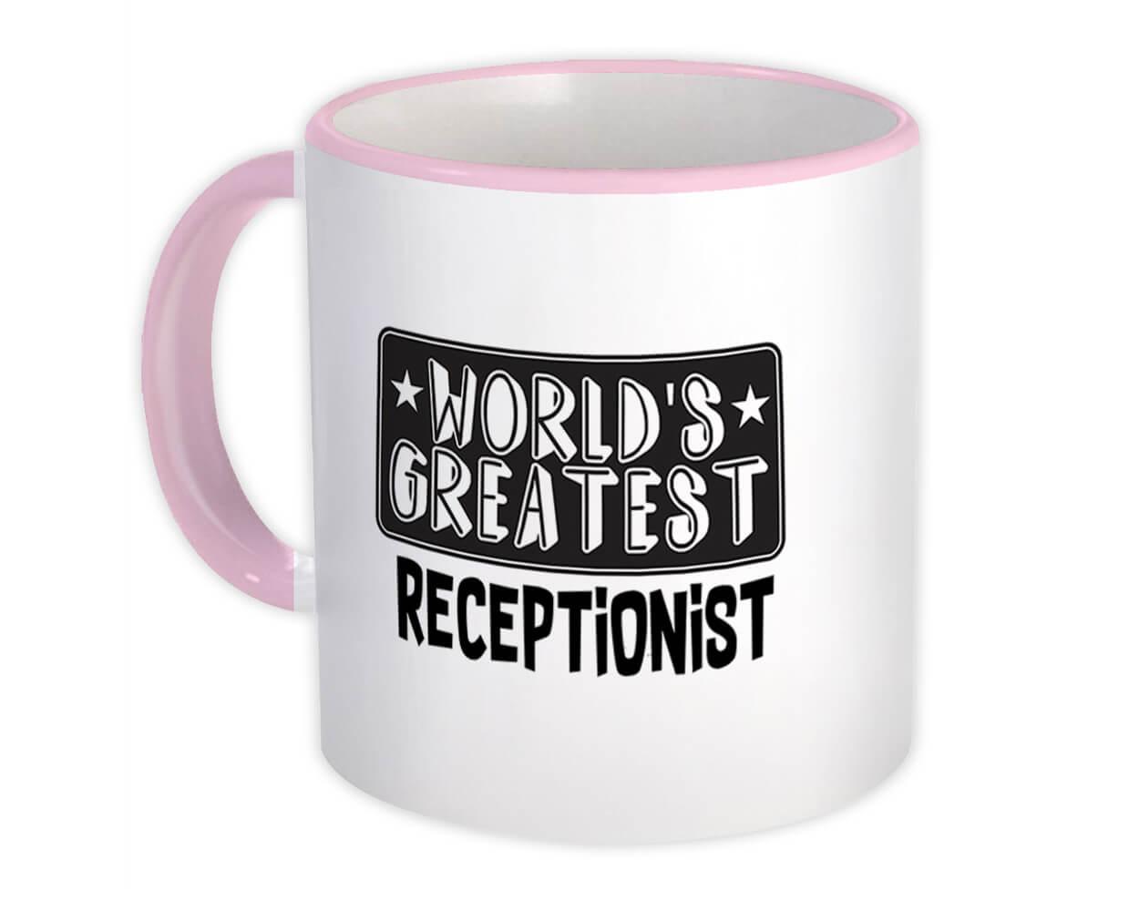 Gift Mug : World Greatest RECEPTIONIST Work Christmas Birthday Office Occupation