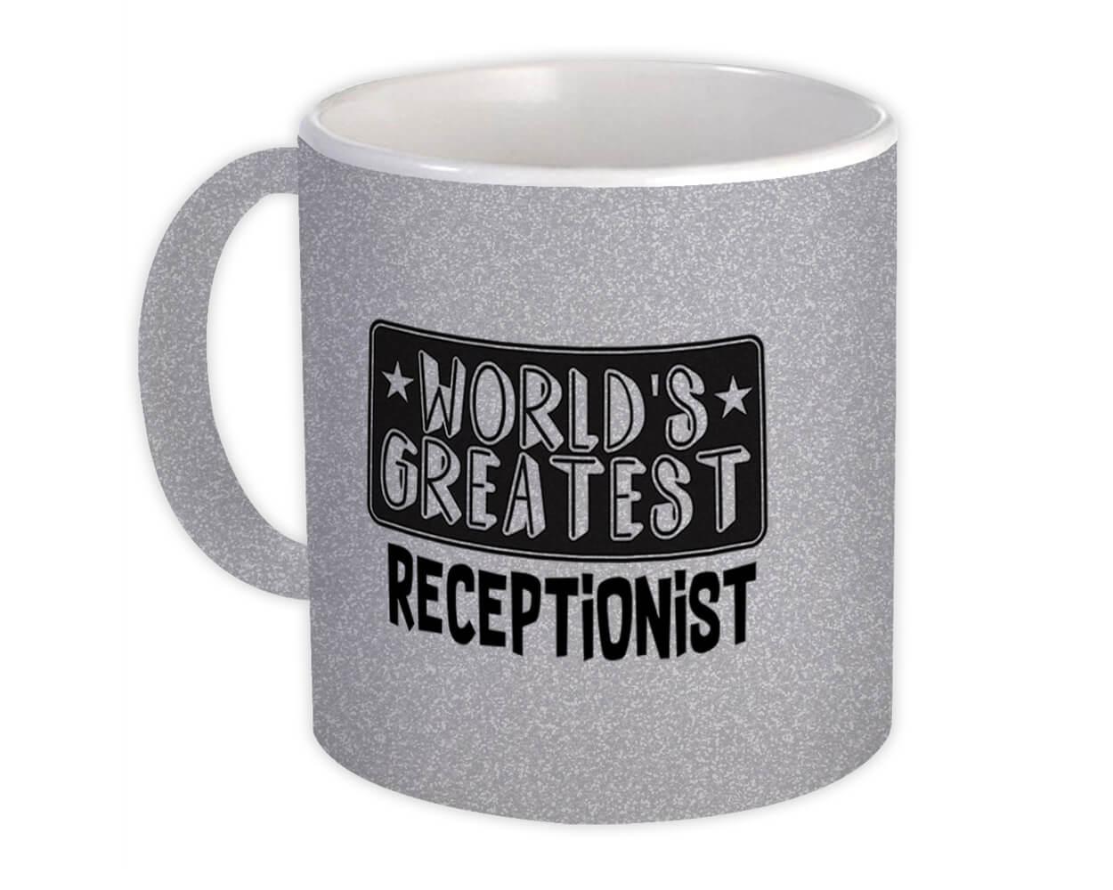 Gift Mug : World Greatest RECEPTIONIST Work Christmas Birthday Office Occupation