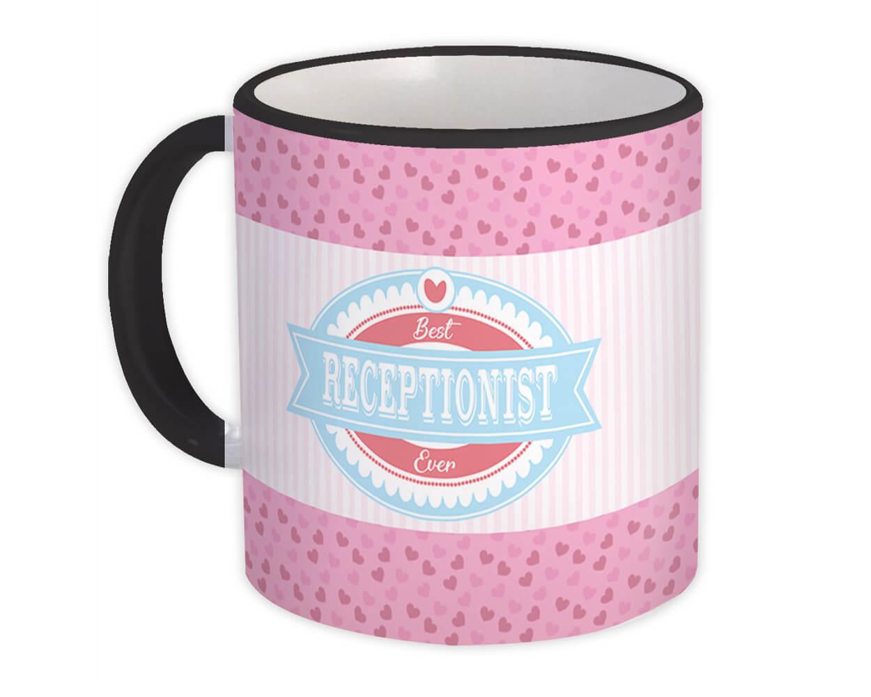 Gift Mug : Best RECEPTIONIST Ever Cute Christmas Birthday Vintage Retro