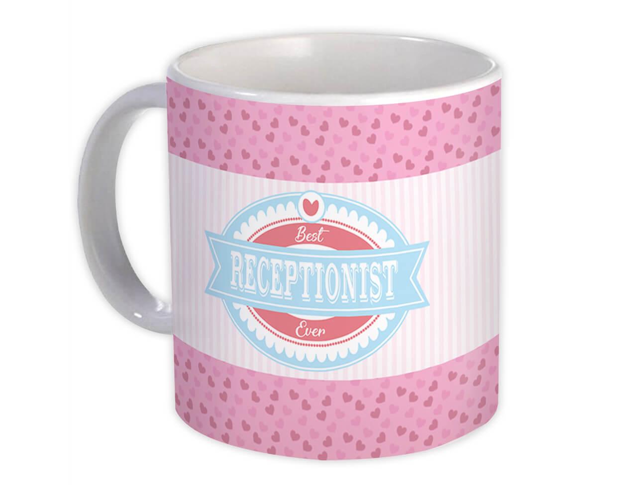 Gift Mug : Best RECEPTIONIST Ever Cute Christmas Birthday Vintage Retro