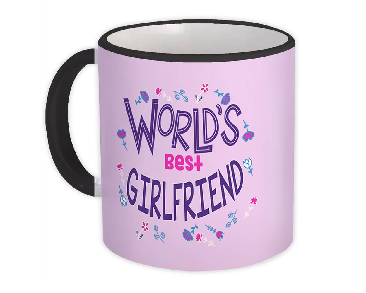 Gift Mug : Worlds Best GIRLFRIEND Great Floral Birthday Family Christmas