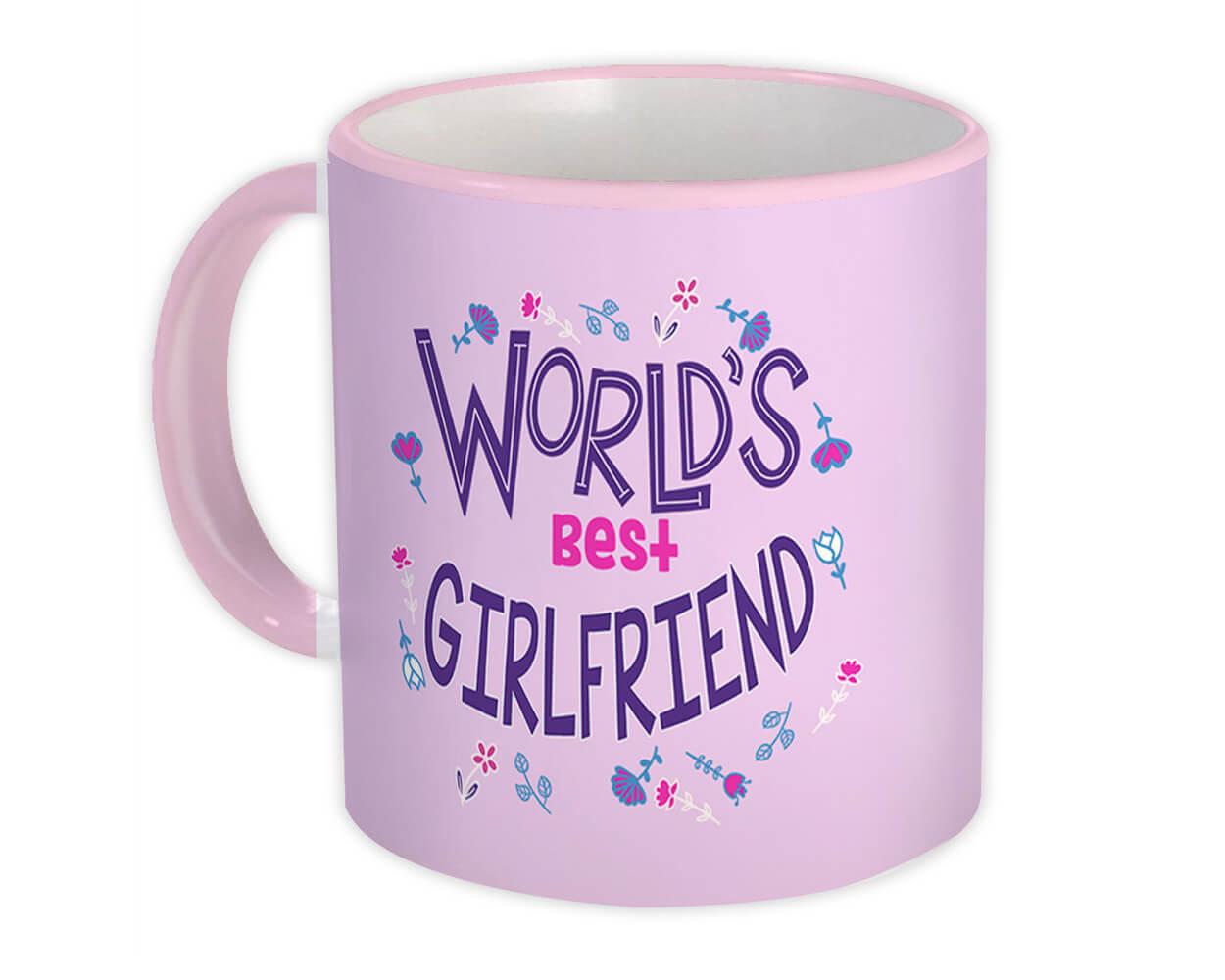 Gift Mug : Worlds Best GIRLFRIEND Great Floral Birthday Family Christmas