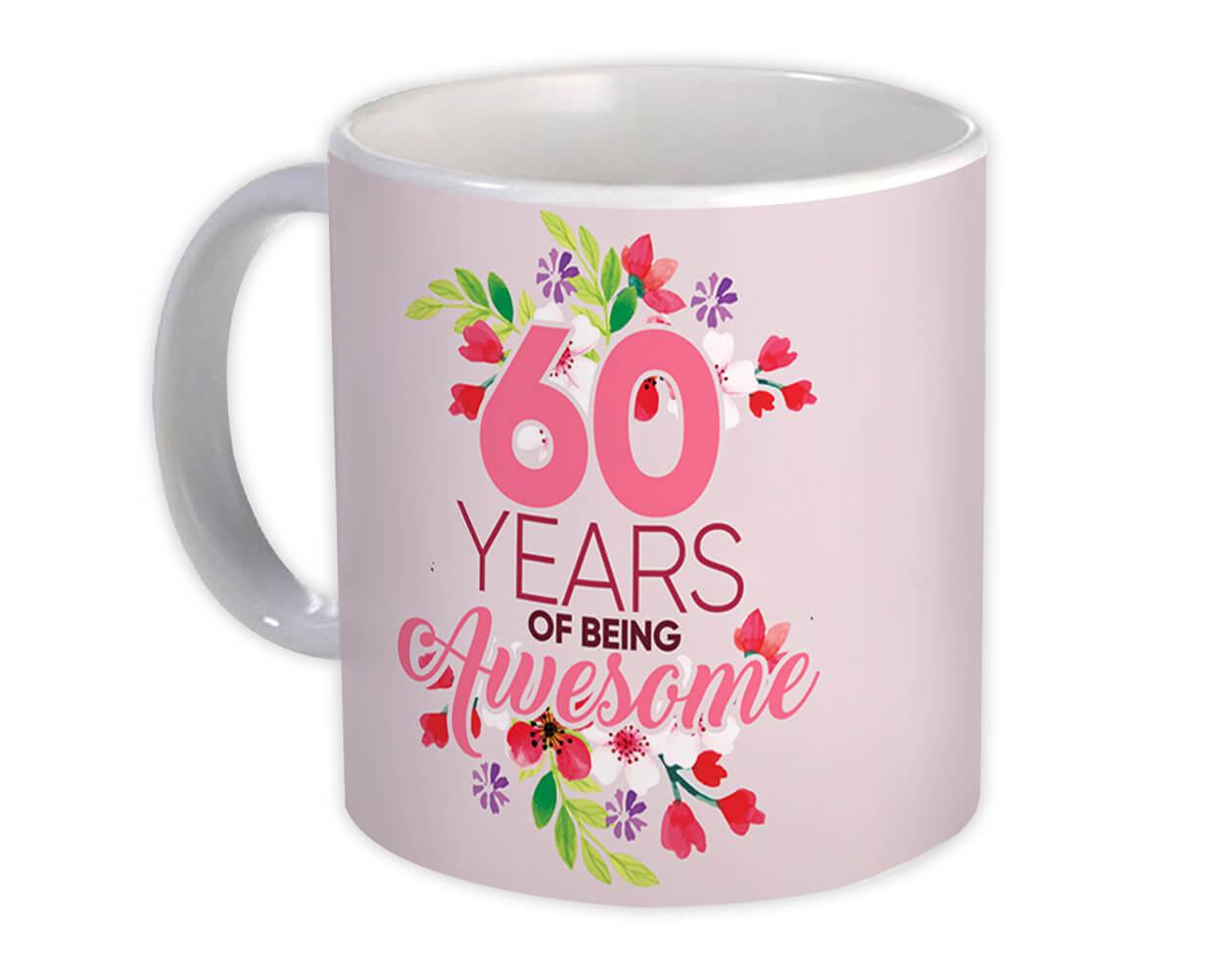 60th Birthday Happy Gift Present Idea Women Ladies Female Lady Keepsake 60 Mug 