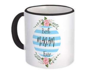 Best MADAM Ever : Gift Mug Christmas Cute Birthday Stripes Blue