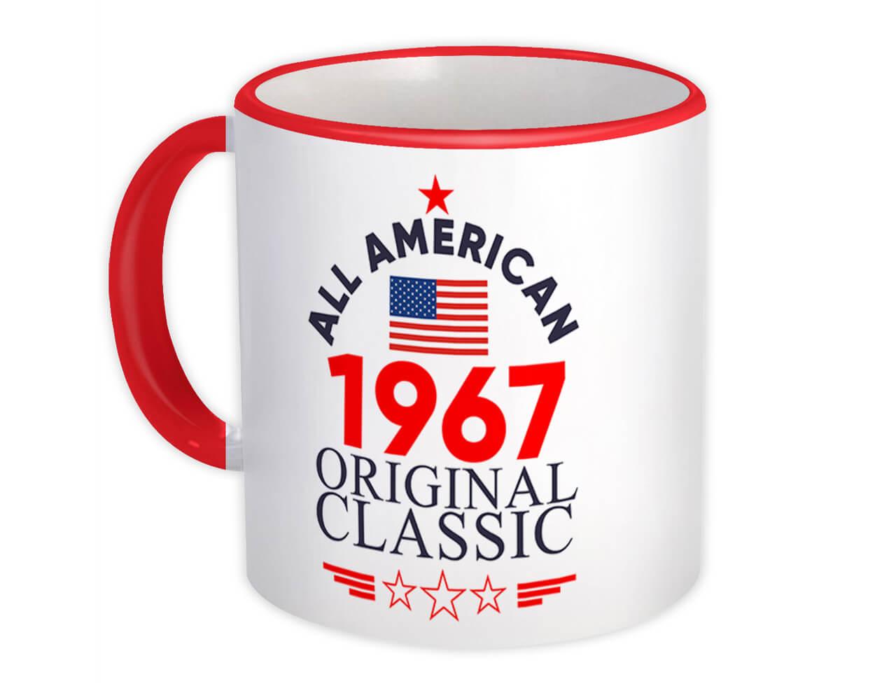 Gift Keychain All American Original Classic Flag Patriotic Age 1967 Birthday 