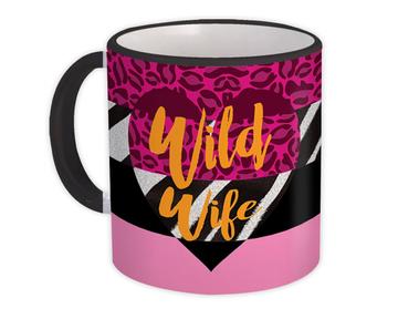 Wild WIFE : Gift Mug Animal Print Zebra Cheetah Pink Fashion Birthday