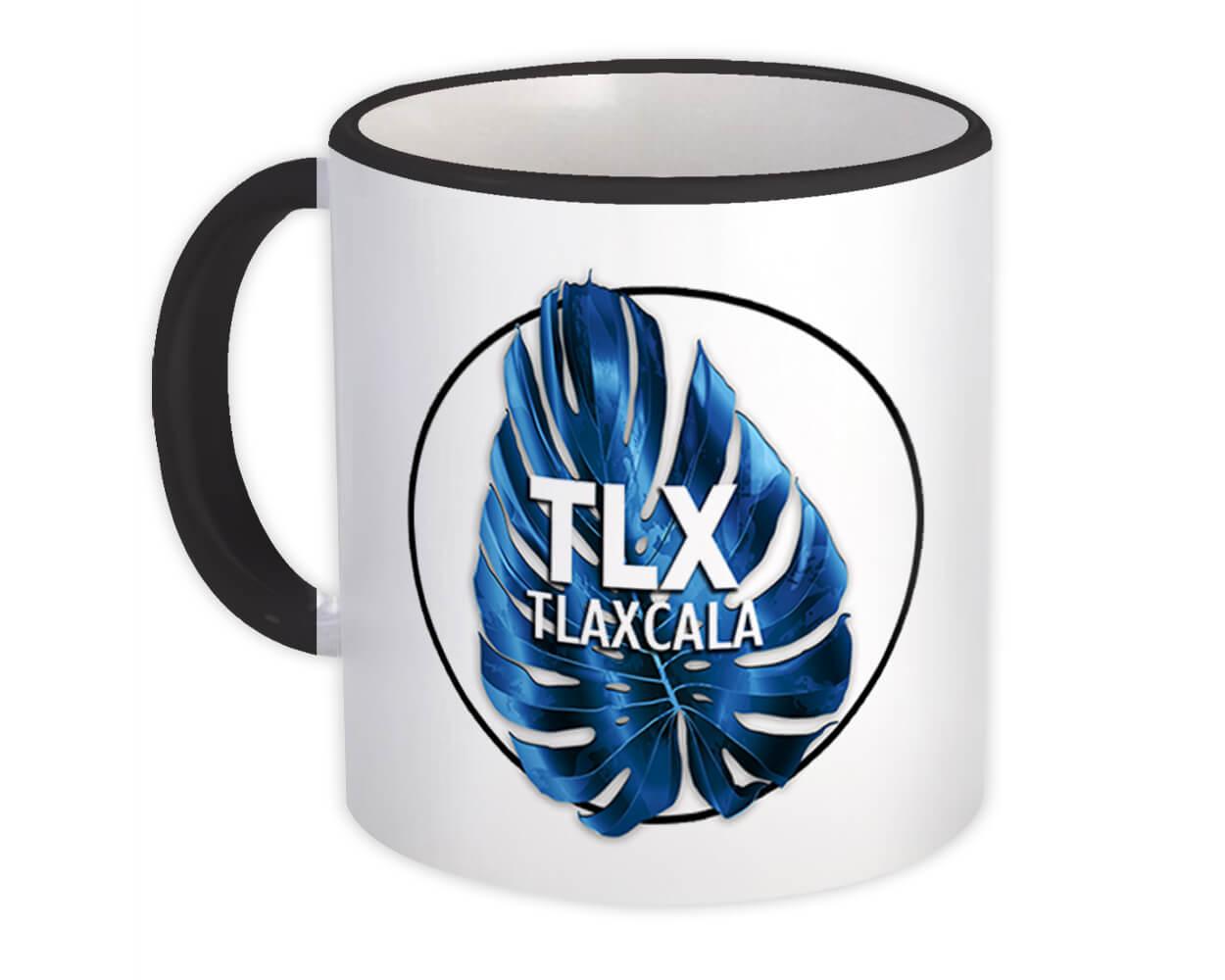Geschenk Tasse: TLX Tlaxcala Mexiko blaues Blatt mexikanisches Expat Land - Bild 2 von 3