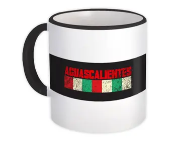 Aguascalientes Mexico : Gift Mug Distressed Strip Mexican Colors Expat Country