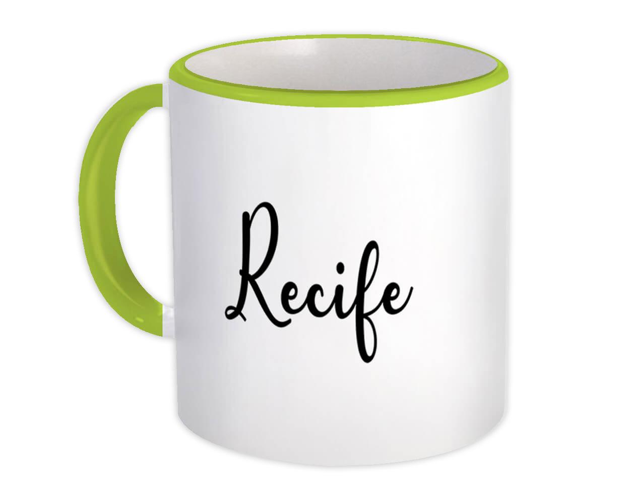 Gift Mug : Recife Cursive Travel Souvenir Country Brasil