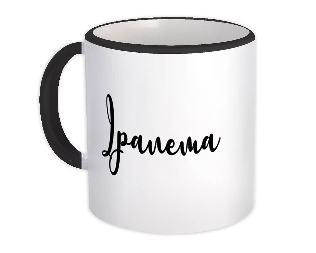 Gift Mug : Ipanema Cursive Travel Souvenir Country Brasil