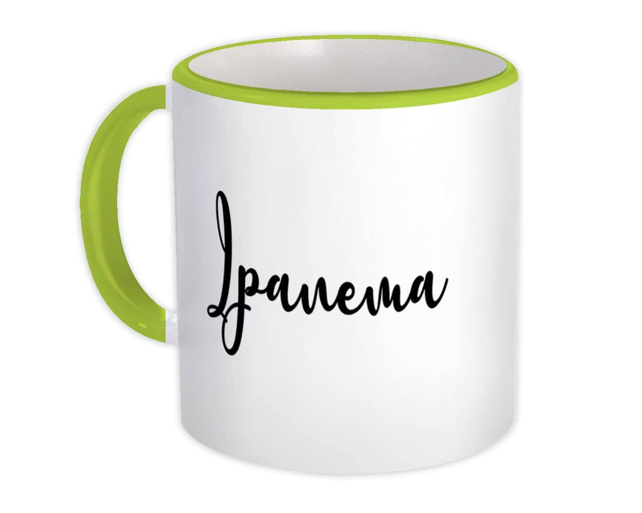 Gift Mug : Ipanema Cursive Travel Souvenir Country Brasil