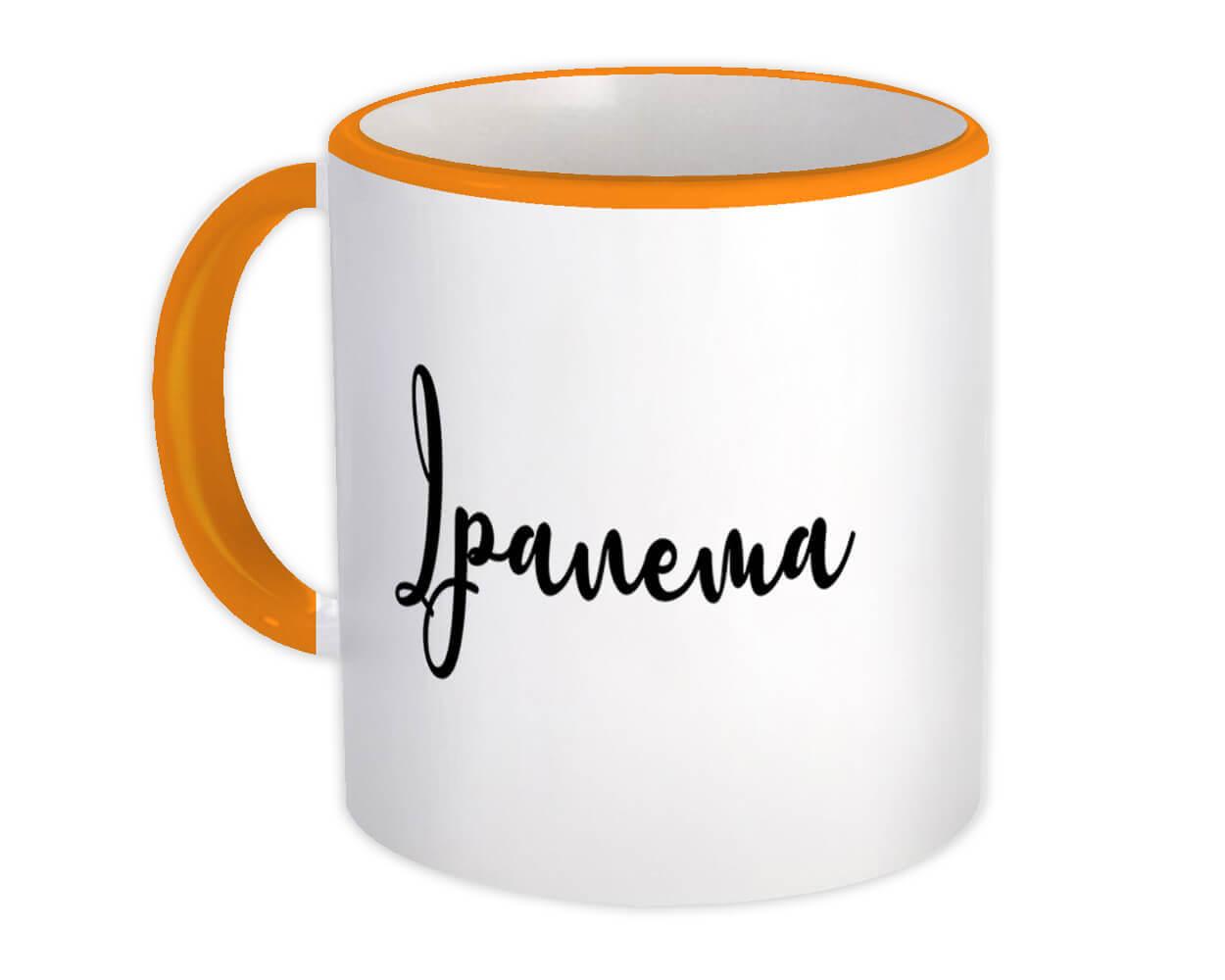 Gift Mug : Ipanema Cursive Travel Souvenir Country Brasil