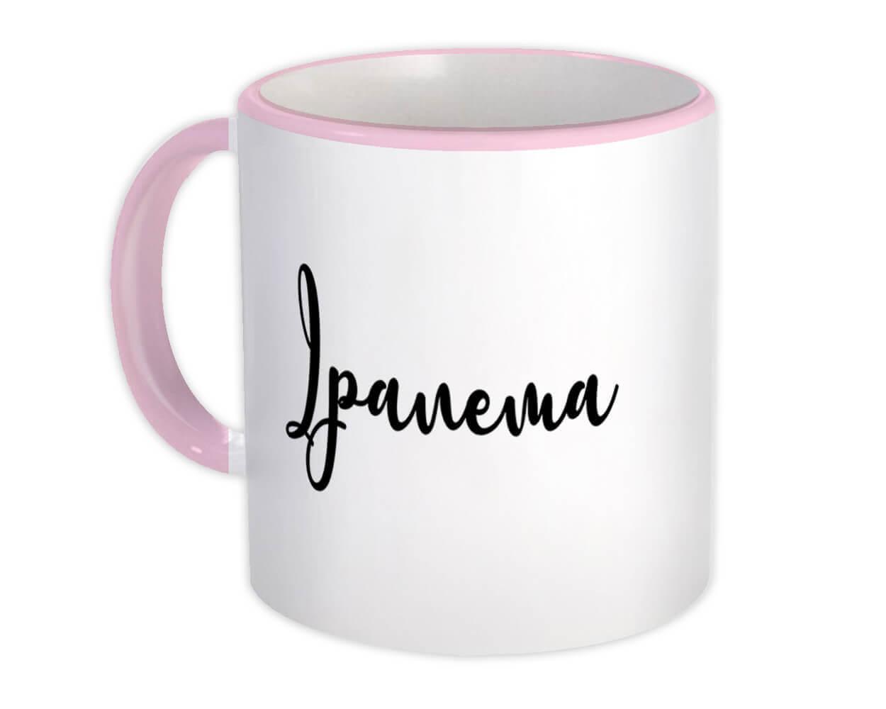 Gift Mug : Ipanema Cursive Travel Souvenir Country Brasil