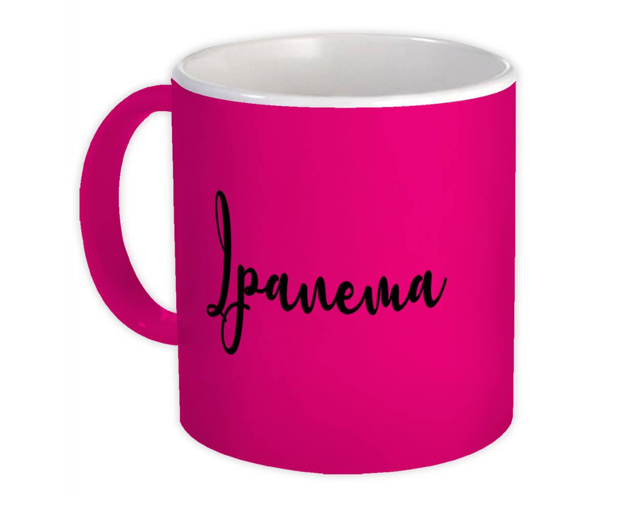 Gift Mug : Ipanema Cursive Travel Souvenir Country Brasil