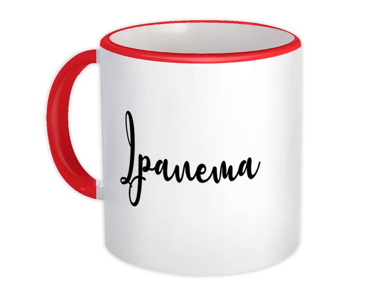 Gift Mug : Ipanema Cursive Travel Souvenir Country Brasil