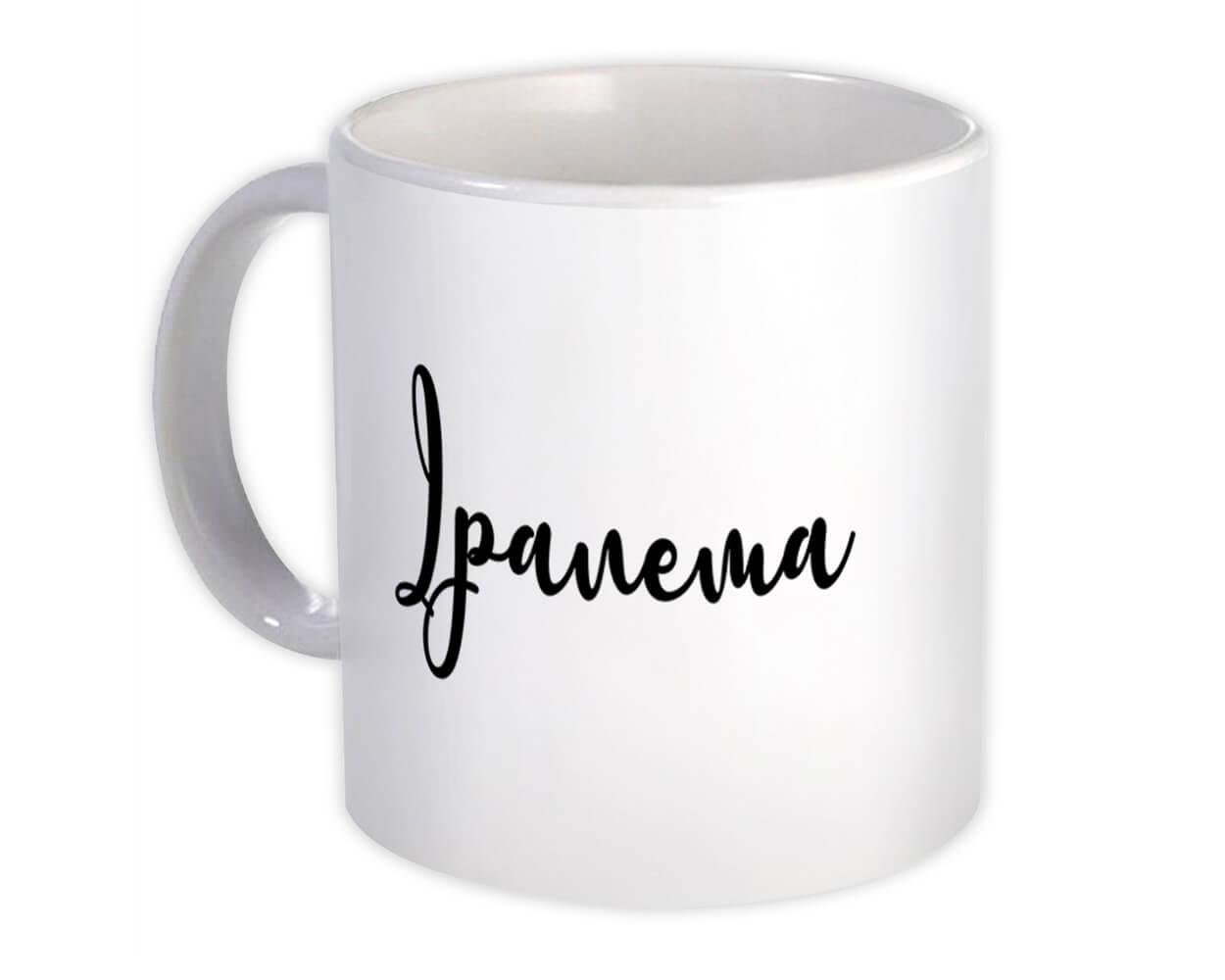 Gift Mug : Ipanema Cursive Travel Souvenir Country Brasil