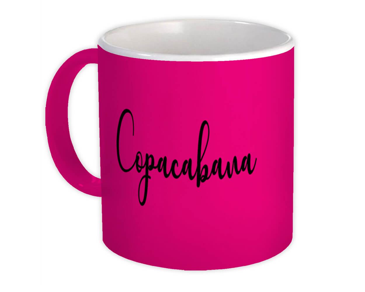 Gift Mug : Copacabana Cursive Travel Souvenir Country Brasil