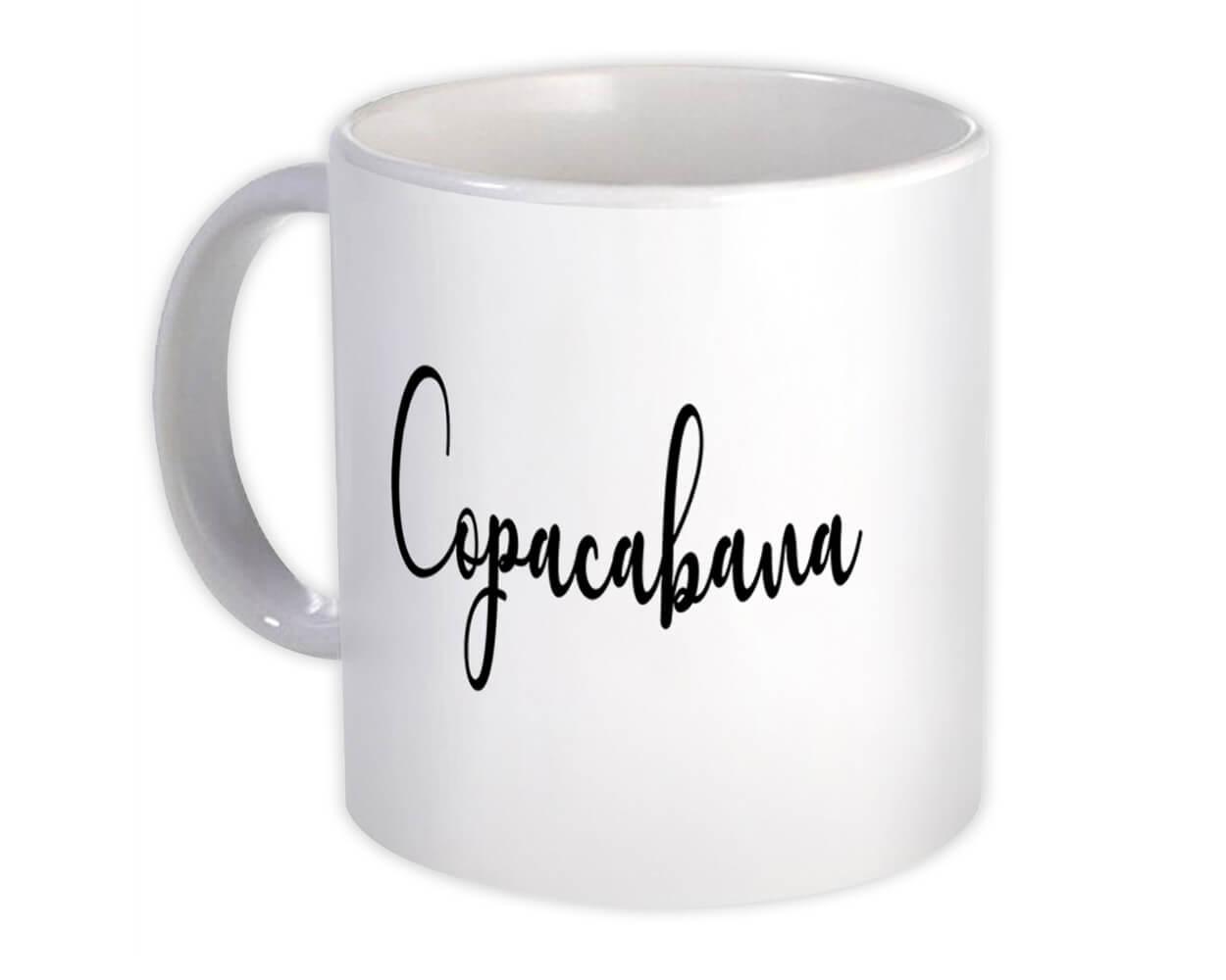 Gift Mug : Copacabana Cursive Travel Souvenir Country Brasil