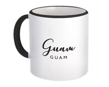 Guam : Gift Mug Cursive Typography Guam Tropical Beach Travel Souvenir