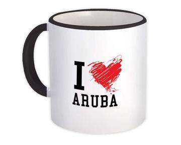 I Love Aruba : Gift Mug Aruba Tropical Beach Travel Souvenir