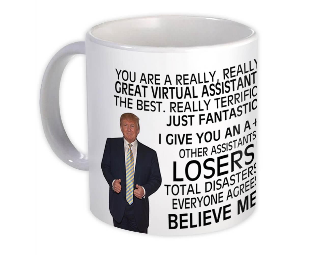 Details about   VIRTUAL ASSISTANT Gift Funny Trump Mug Best Birthday Christmas Jobs 